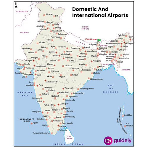 airports in india map